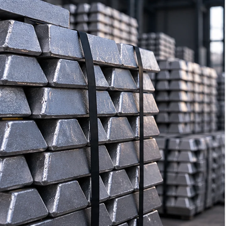 Stacked aluminium ingots