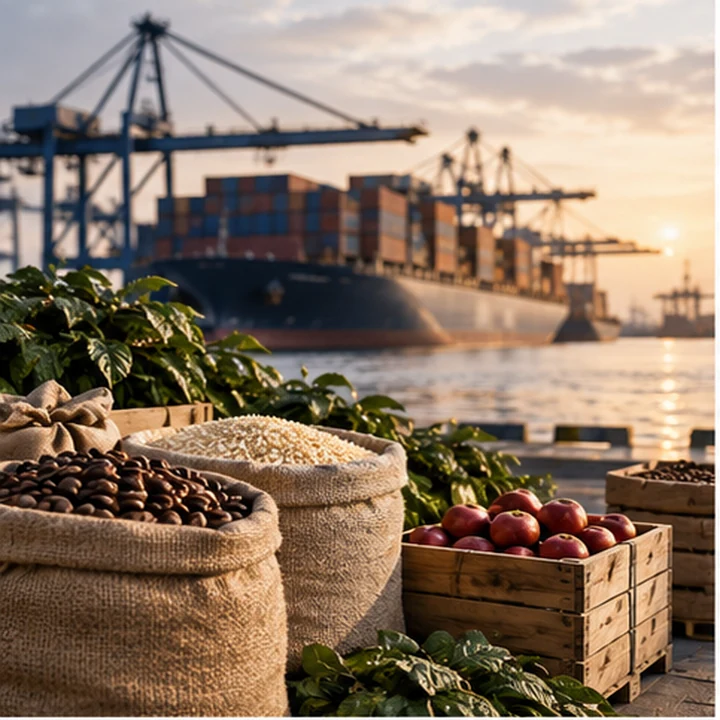 Produce in an export warehouse